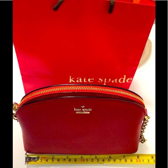 ❤️ SOLD Kate Spade Red Leather ❤️ Crossbody Bag - Picture 5 of 13